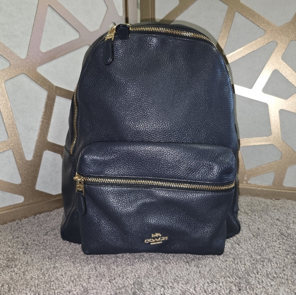 COACH Mini Charlie backpack in Navy Blue - Picture 1 of 7